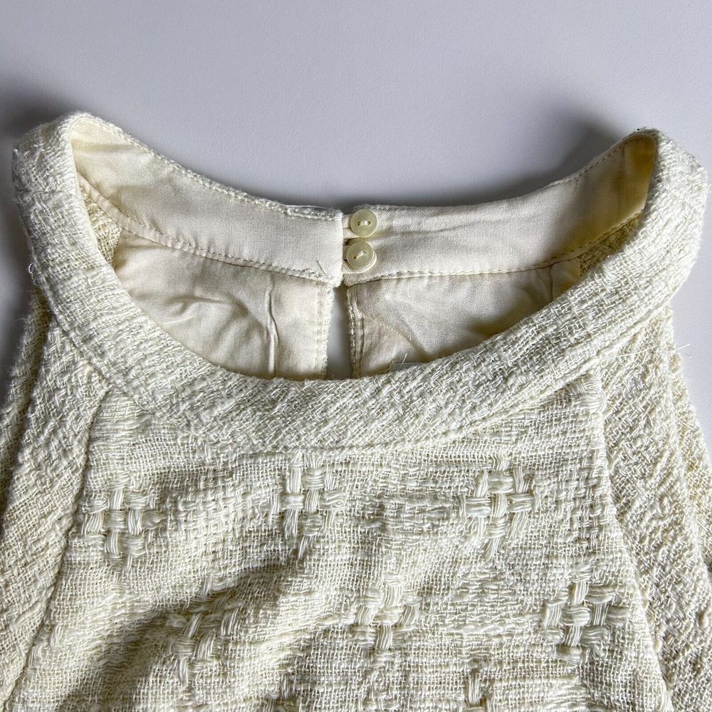 Zara Beige Textured Crew Neck Sleeveless Cut-Out‎ Casual Sundress Size 13-14